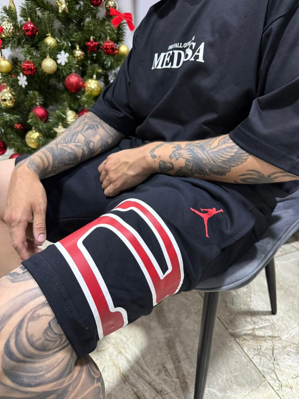 Bermuda de algodón Jordan red - Imagen 2